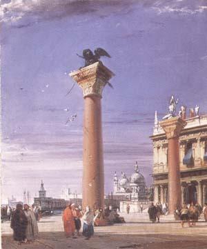 Richard Parkes Bonington The Column of St Mark in Venice (mk09) Norge oil painting art